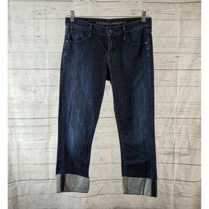 Citizens of Humanity Womens Dani Cropped Straight Leg Jeans Sz 27 Blue Dark Wash